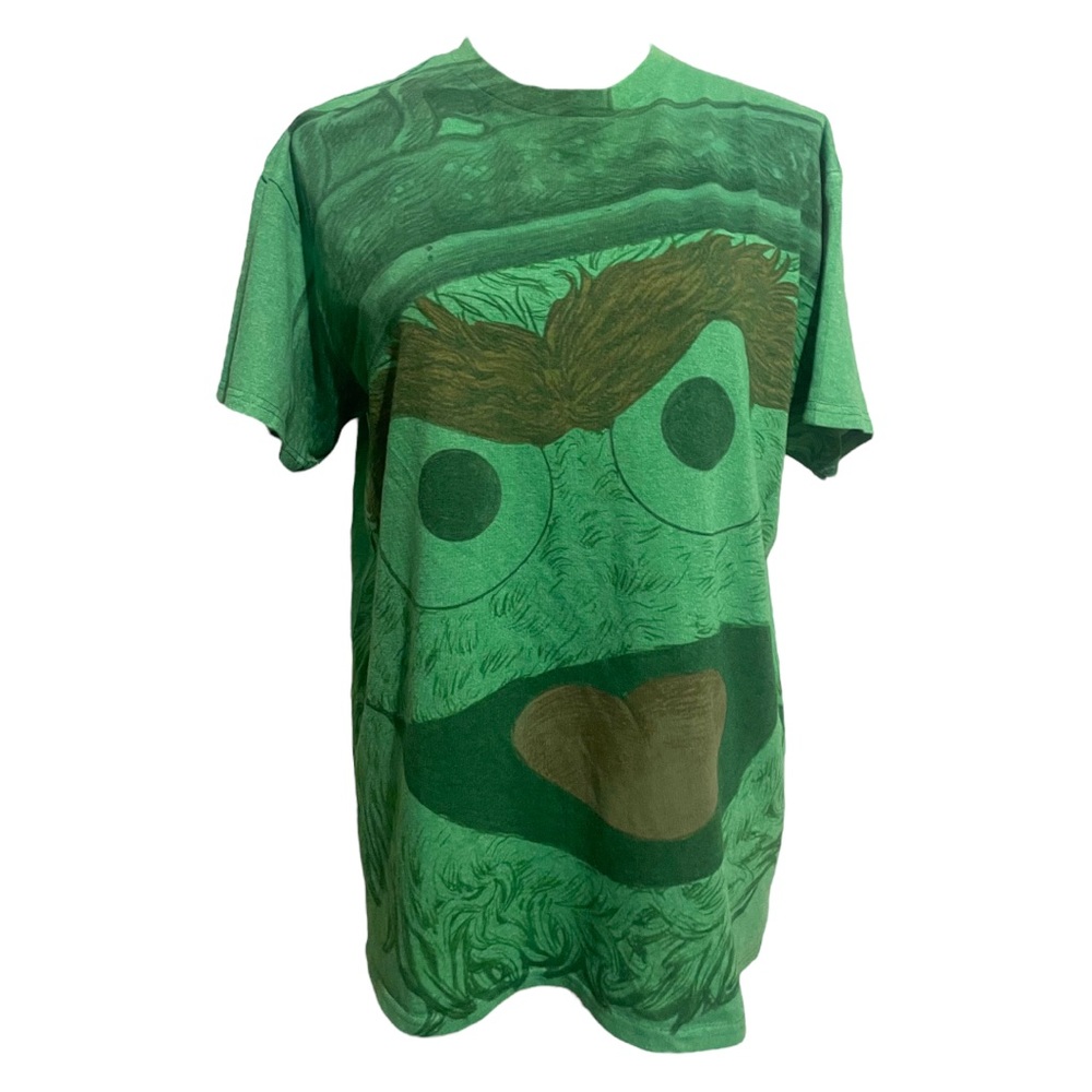 Big Print Oscar The Grouch Sesame Street 80’s T-Shirt- Adult Medium